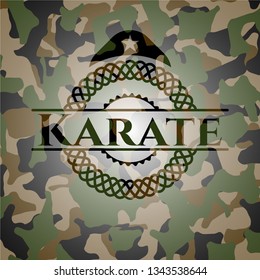 Karate camouflaged emblem