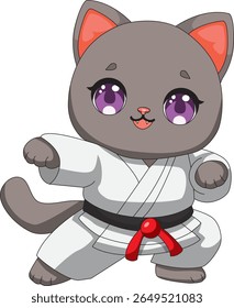 Karate Cat Taekwondo Lesson Kitten Vector