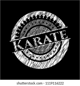 Karate with chalkboard texture