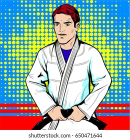 Karate Championships Sports - Pop Art Comics Retro Style