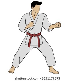 Karate Character Illustration Cartoon Digital Drawing