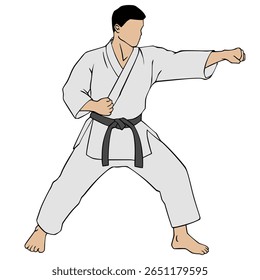 Karate Character Illustration Cartoon Digital Drawing
