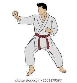 Karate Character Illustration Cartoon Digital Drawing