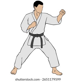 Karate Character Illustration Cartoon Digital Drawing