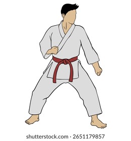 Karate Character Illustration Cartoon Digital Drawing