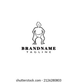 karate character logo icon cartoon design template black modern isolated vector illustration
