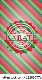 Karate christmas colors emblem.