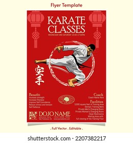 Karate class vector flyer template