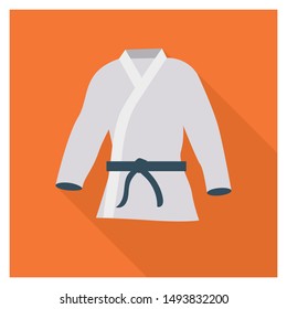 karate clothes for sport flat icon 