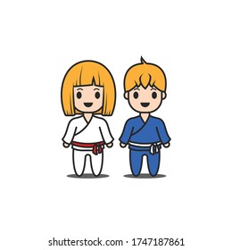 Karate and karate clothing character vector