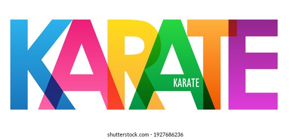 KARATE colorful vector typography banner isolated on white background
