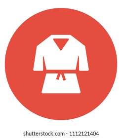 Karate Costume Flat Colored Icon