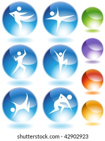 Icono de cristal de karate aislado en un fondo blanco.