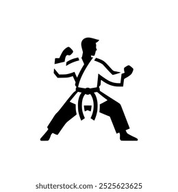 karate dojo esporte luta campeão logotipo vetor ilustração modelo design