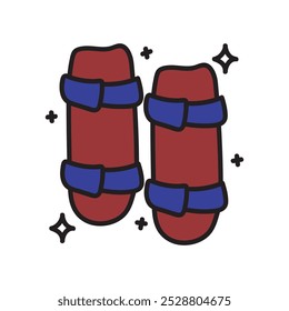 Karate Doodle Illustration - Sandals