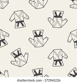 karate doodle seamless pattern background