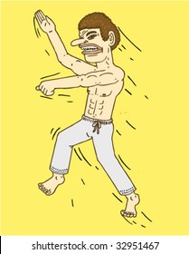 Karate Dude - Vector Illustration