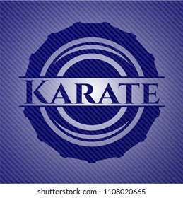Karate emblem with denim Karate emblem with jean backgroundhigh quality background