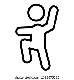 Vector de contorno de icono de lucha de karate. Ataque marcial de defensa. Patada de mujer