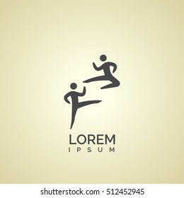 Karate fight sign. icon design