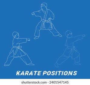 KARATE FIGHT. Karate vector silhouettes. Karate martial arts.