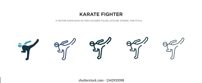 karate fighter icon in different style vector illustration. two color and black karate fighter vector icons designed in filled, outline, line and stroke style can be used for web, mobile, ui