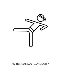 Karate fighter icon outline set sign