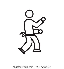 Karate fighter icon Thin line art collection