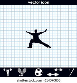 Karate fighter silhouette.