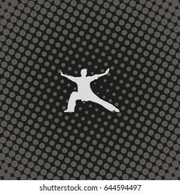 Karate fighter silhouette.