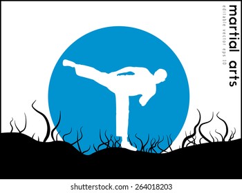 Karate fighter. Vector