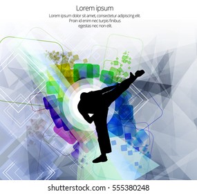 Karate fighter, vector illustration