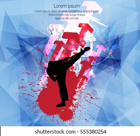 Karate fighter, vector illustration