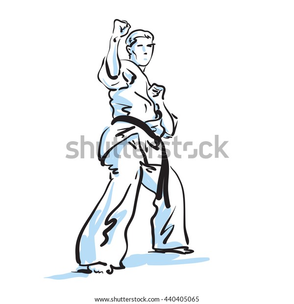 Karate Fighter Vector Illustration Stock Vector (Royalty Free ...
