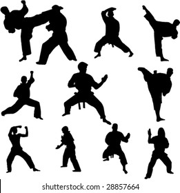 karate fighters - vector