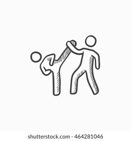 Karate fighters vector sketch icon isolated on background. Hand drawn Karate fighters icon. Karate fighters sketch icon for infographic, website or app.