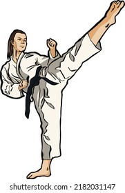 
Karate fighting martial art action 