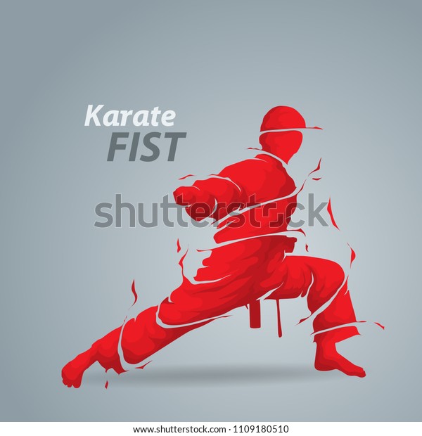 Karate Fist Splash Silhouette Stock Vector (Royalty Free) 1109180510 ...