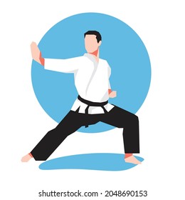 karate flat illustration and image