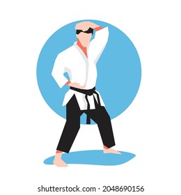 karate flat illustration and image