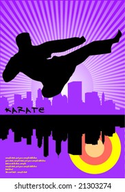 Karate flying kick