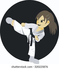 Karate Girl Cartoon