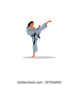 Karate girl sign. Vector Illustration.
Branding Identity Corporate logo design template Isolated on a white background