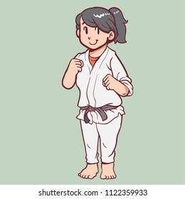 karate girl in uniform