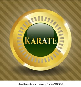 Karate golden emblem or badge