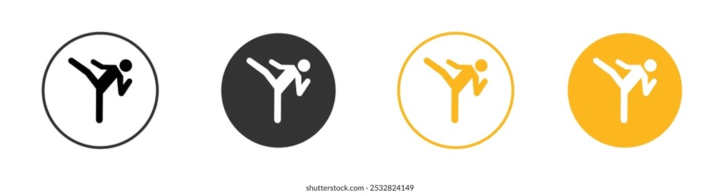 karate icon black and white vector outline sign