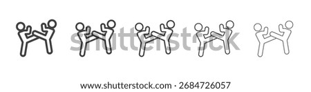 karate icon Line graphics illustration symbol