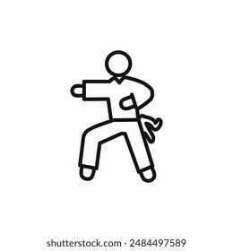 karate icon linear vector graphics sign