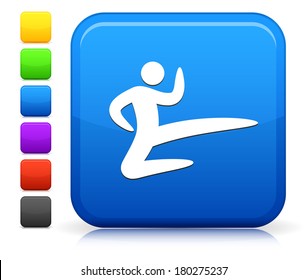 Karate Icon on Square Internet Button Collection