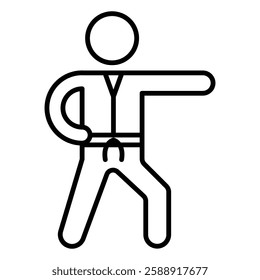 karate icon Outline vector symbol sign